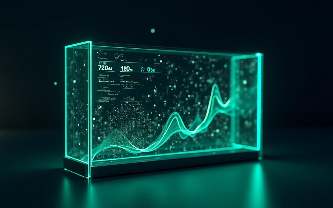 Sophisticated AI-powered data dashboard interface visualization
